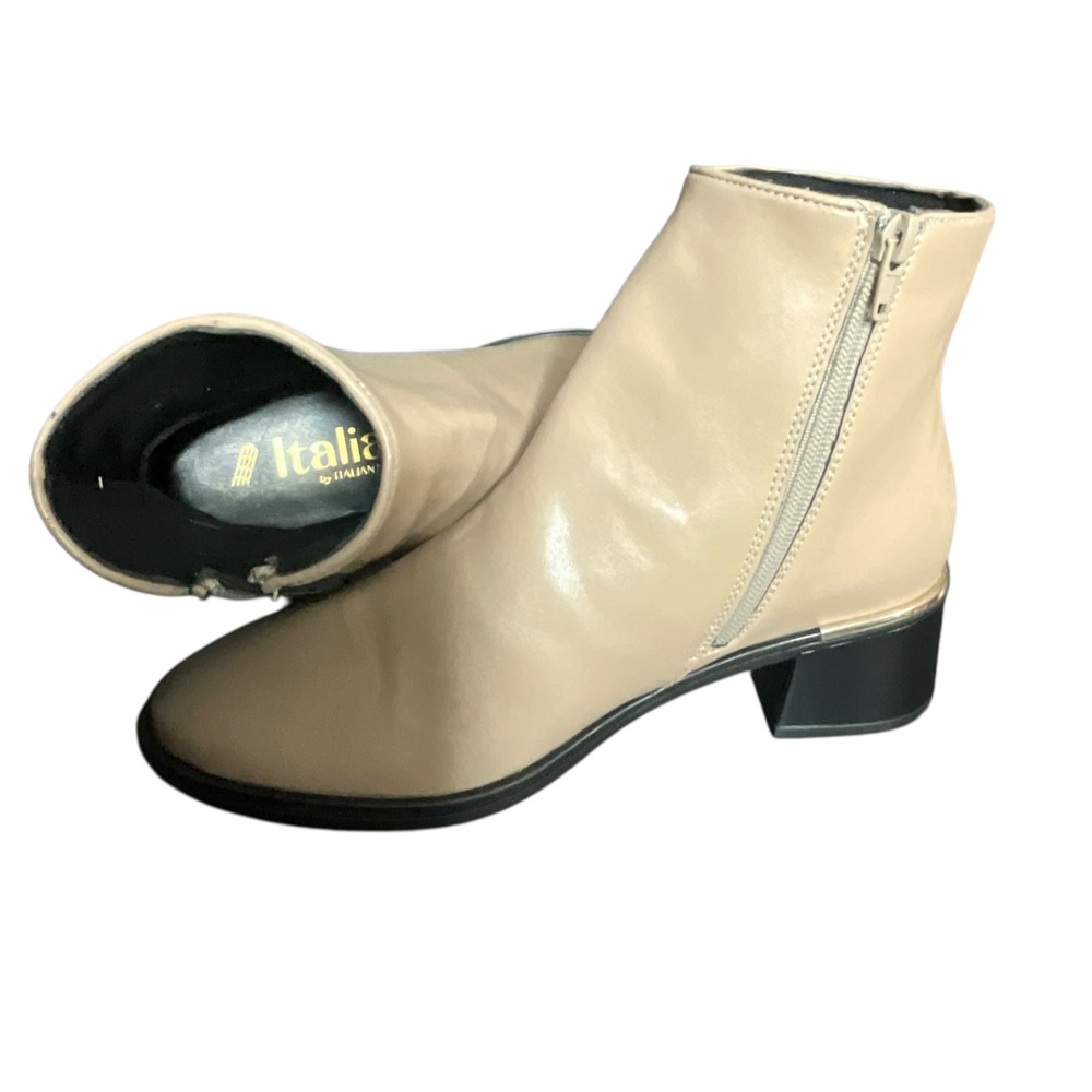 Italiana By Italian Shoemaker Boots Womens 8.5 Beige Zoriana Taupe Ankle Booties - Picture 14 of 16